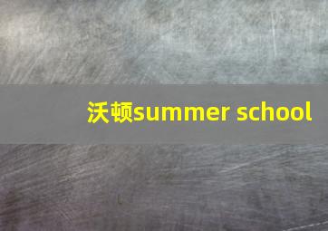 沃顿summer school